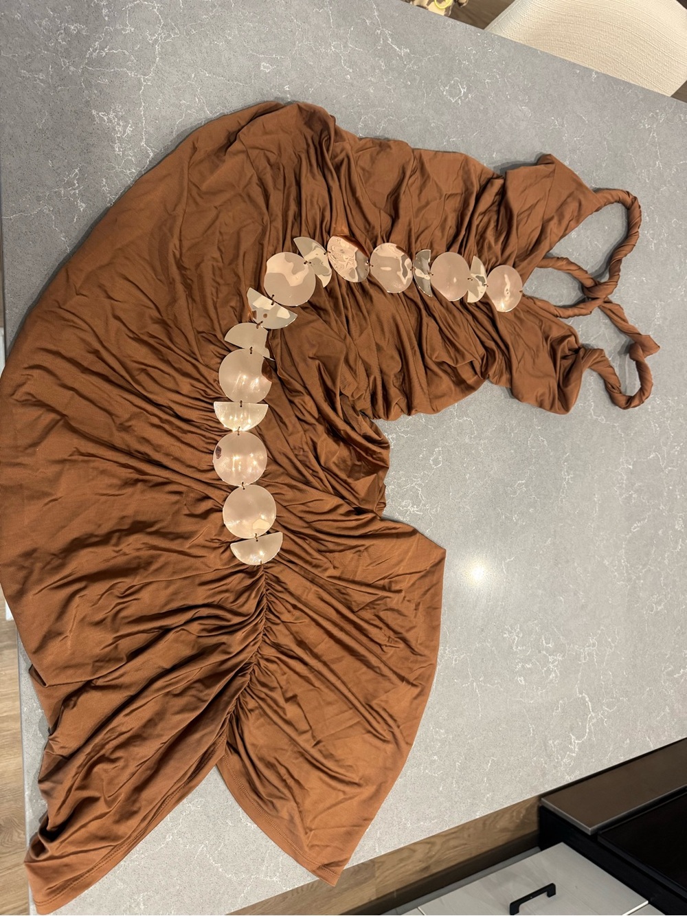 cult gaia long dress with gold embellishments - Picture 3 of 4